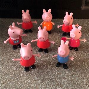 Hasbro Pink Peppa-Style Collectible Figure Set with Red, Orange & Blue Outfits